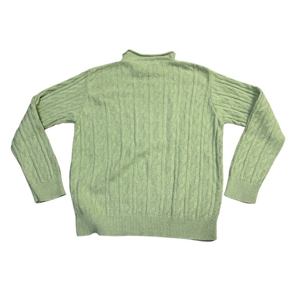 VTG Binghamton Knitting Co Mock Neck Sweater Size Small Green Made In USA - Picture 3 of 3